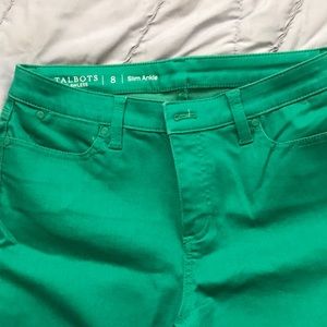 Talbots NWOT Kelly green flawless jean